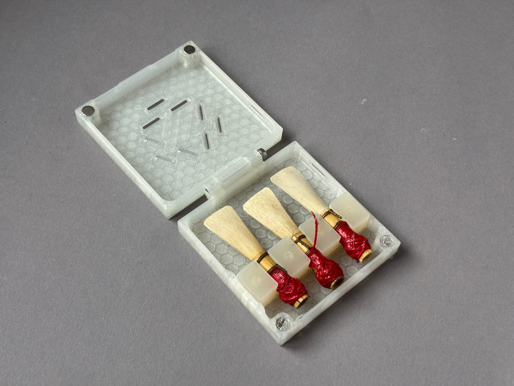 reeds inside of a bassoon reed case fswstudio handmade