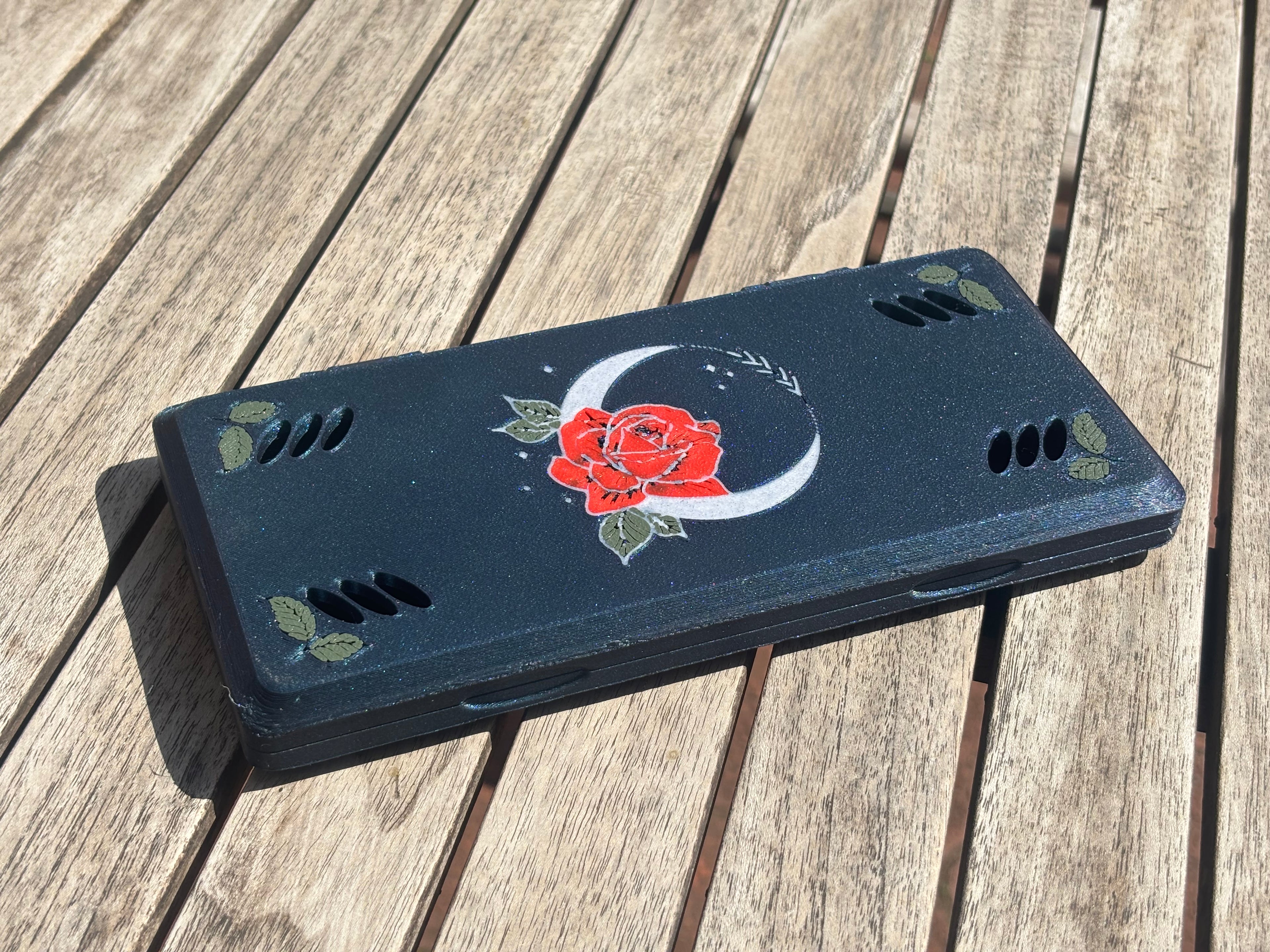 oboe reed case custom special rose moon design fswstudio