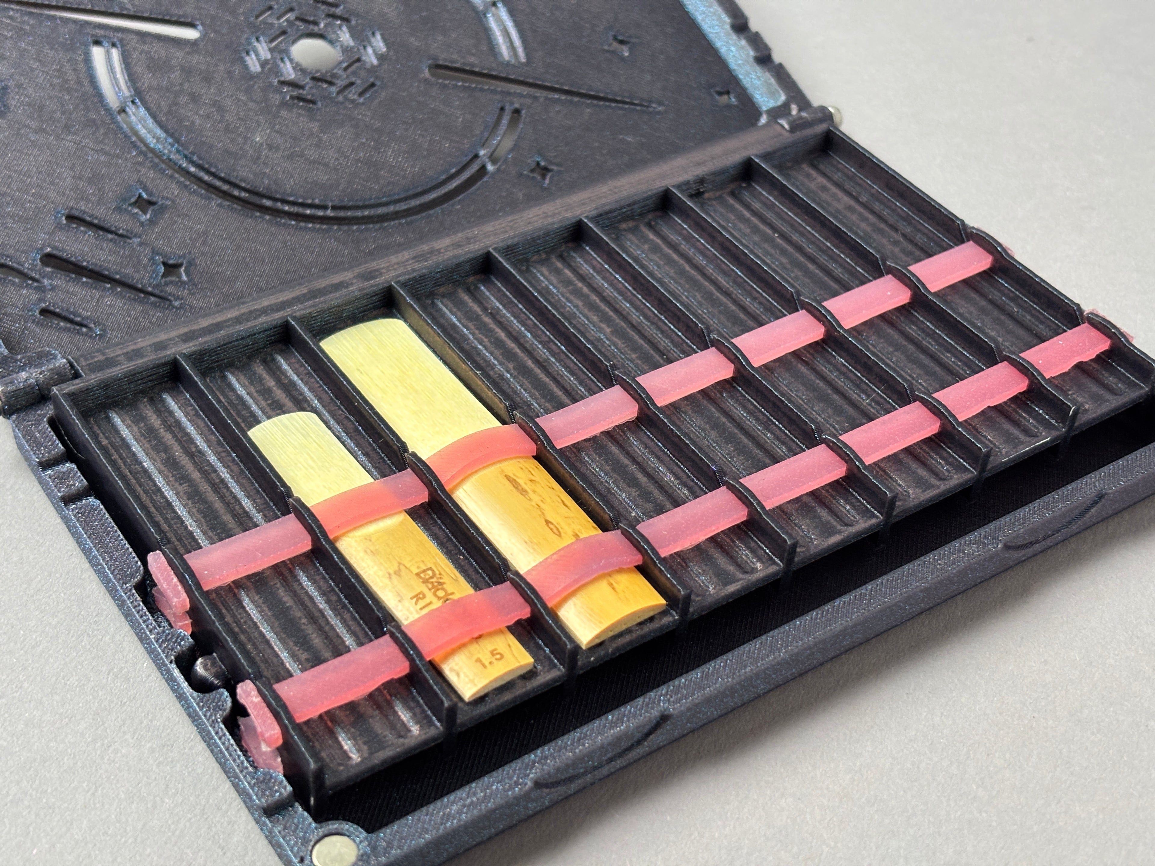 black blue case for saxophone clarinet reeds combined