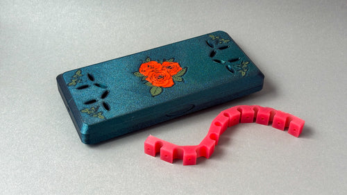 bassoon reed case rose design red fswstudio