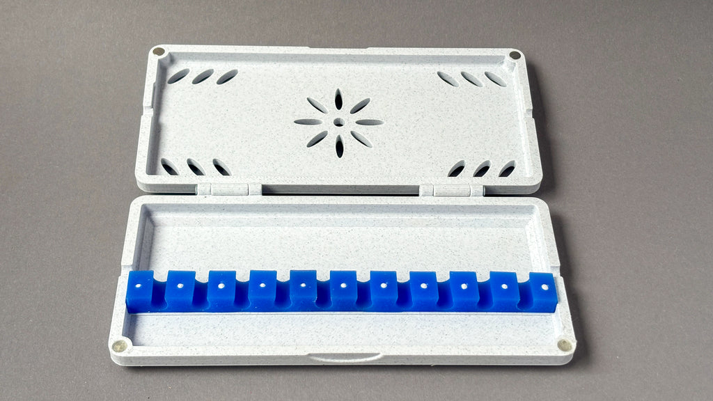 open bassoon reed case marble for 10 reeds