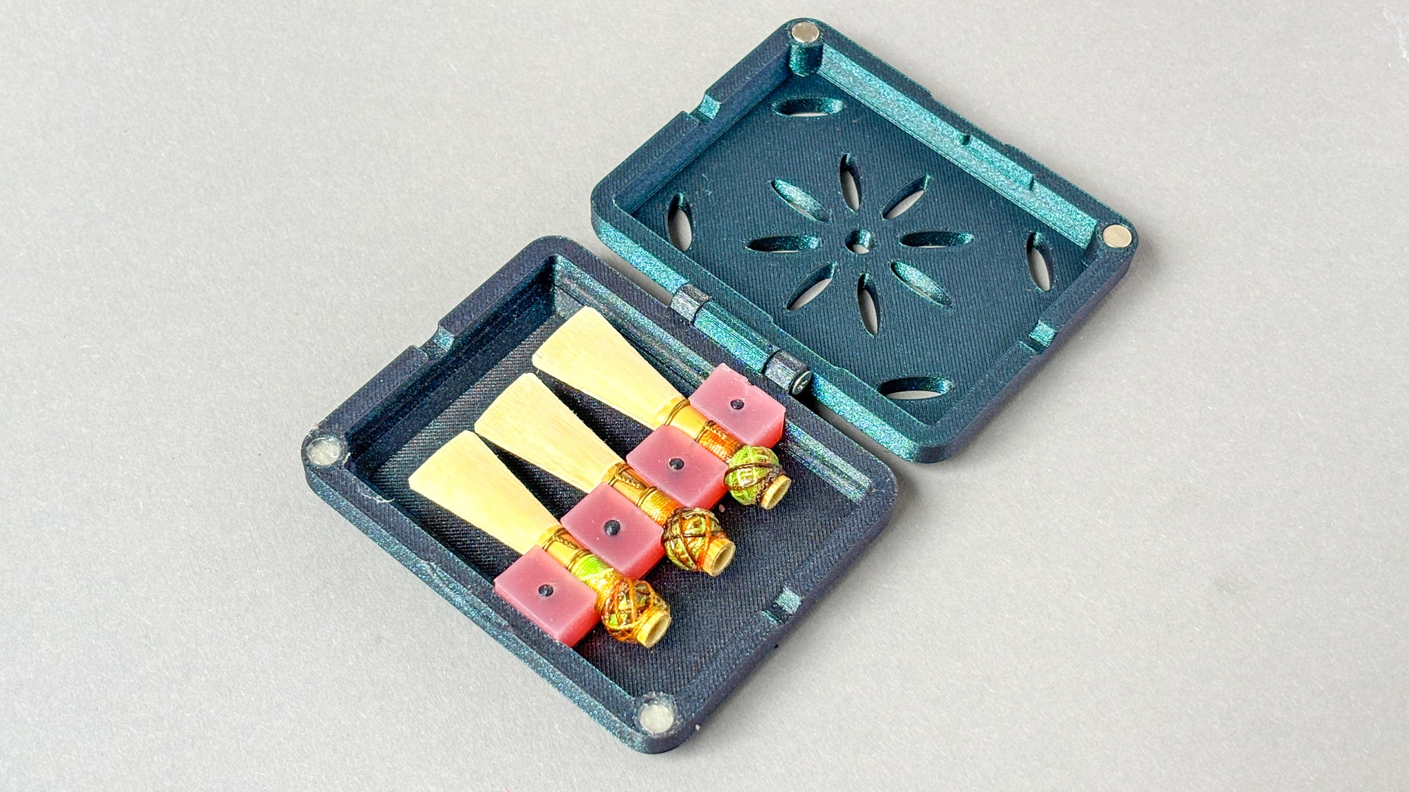 reed case with 3 bassoon reeds