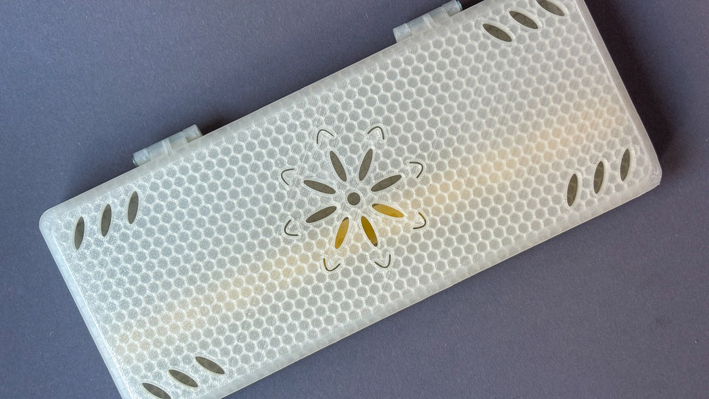 white flower contrabassoon reed case