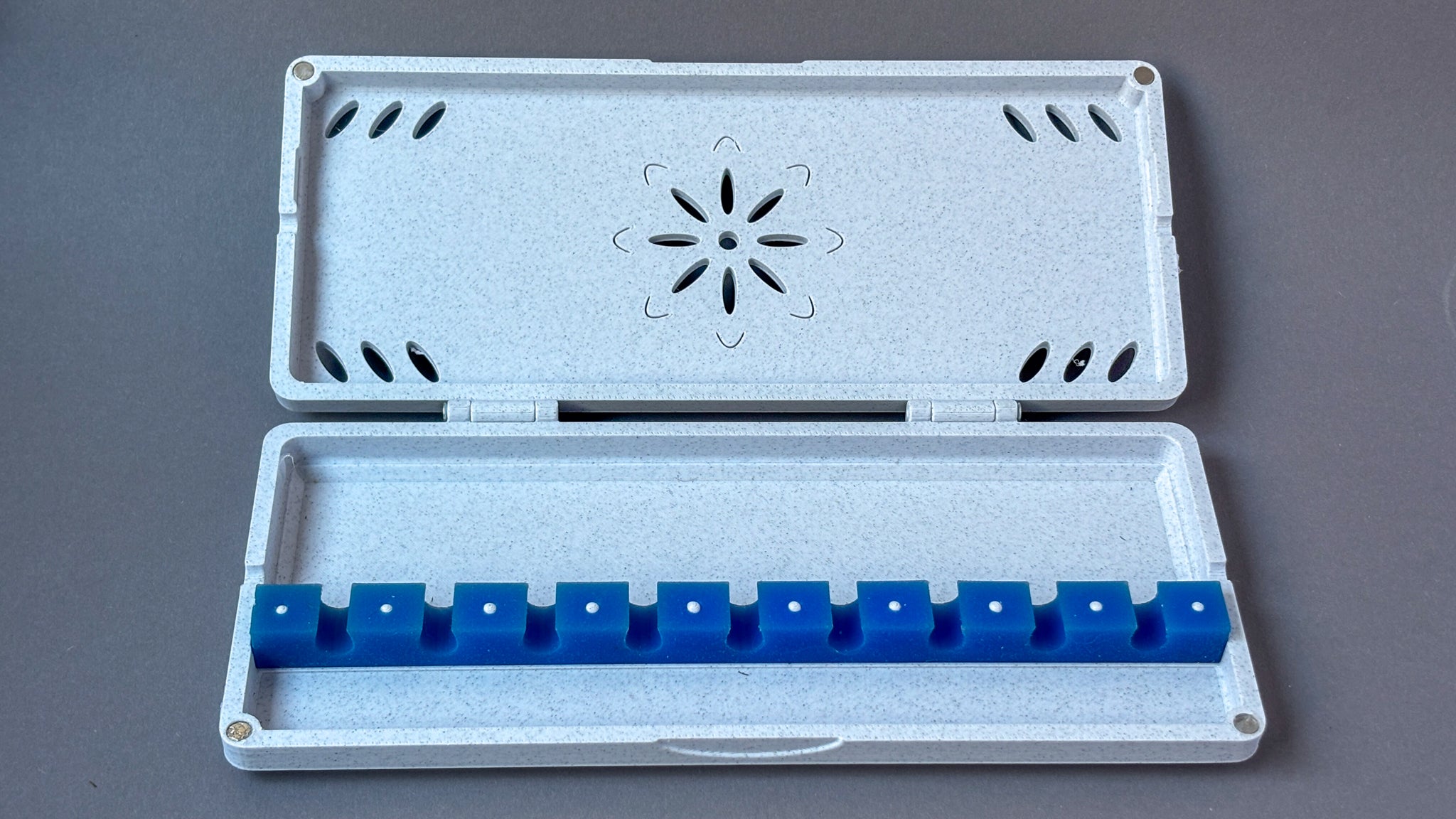 marble white stone finish blue holders contra case