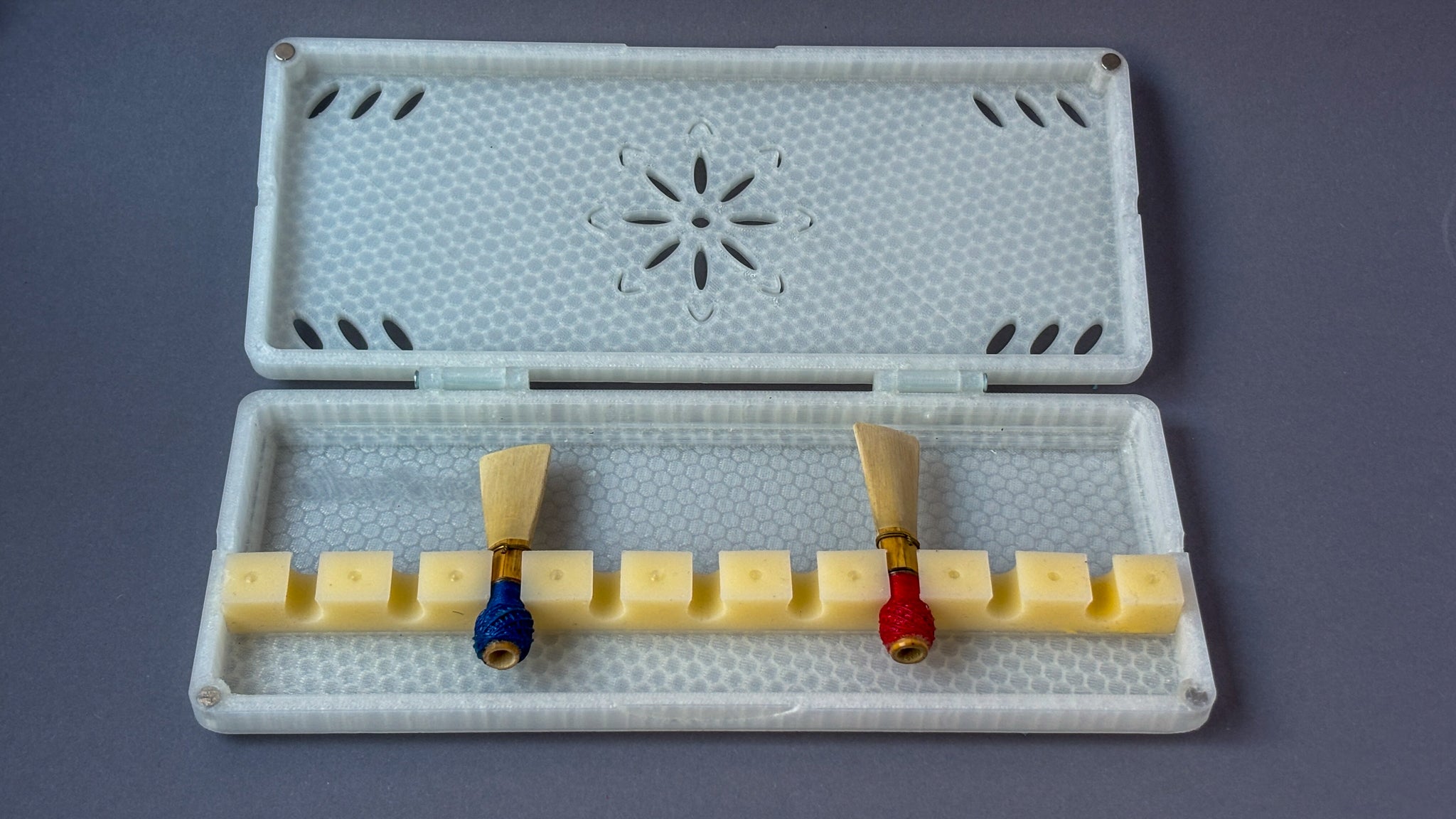 contrabassoon clear with reeds reed case