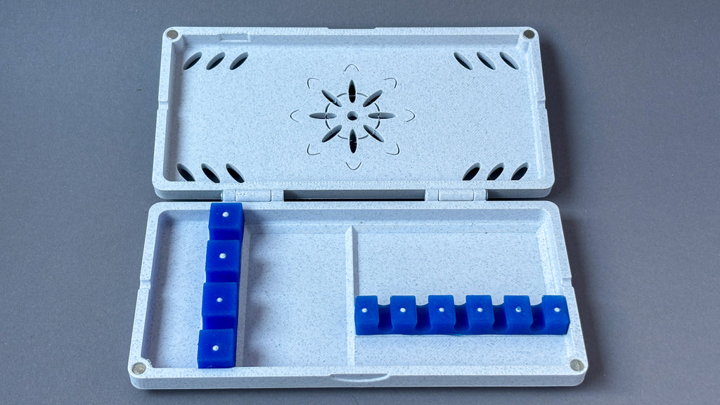 contrabassoon and bassoon reed case white with blue silicon holders